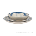 Luxury Table Varelle Porcelain Pamp Impression de cuisine Dinnerset 12 PCS Dîner en céramique
